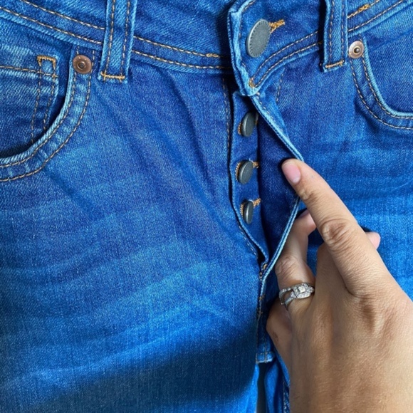 ROXY mid rise skinny denim jeans size 25 button down - Picture 9 of 13